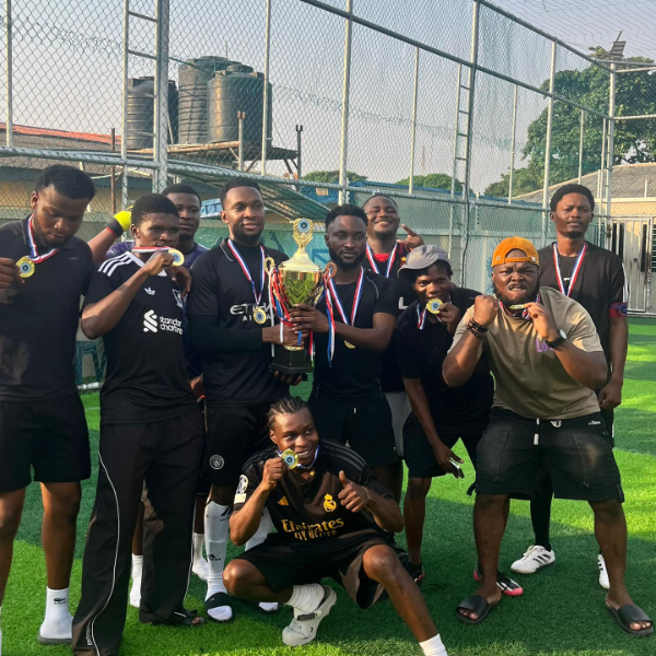 Champions with the trophy